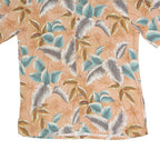 BATICK BAY Mens Peach Green & Brown Leaf Print Shirt M Cotton Blend Casual