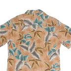 BATICK BAY Mens Peach Green & Brown Leaf Print Shirt M Cotton Blend Casual