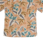 BATICK BAY Mens Peach Green & Brown Leaf Print Shirt M Cotton Blend Casual