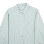 Womens Pale Blue Button Jacket UK 14 Polyester Blend Classic Lightweight