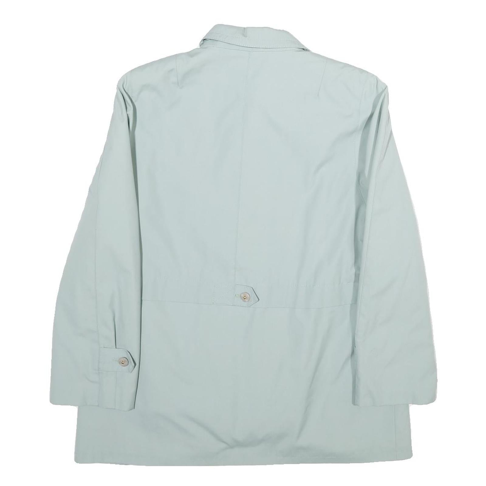 Womens Pale Blue Button Jacket UK 14 Polyester Blend Classic Lightweight