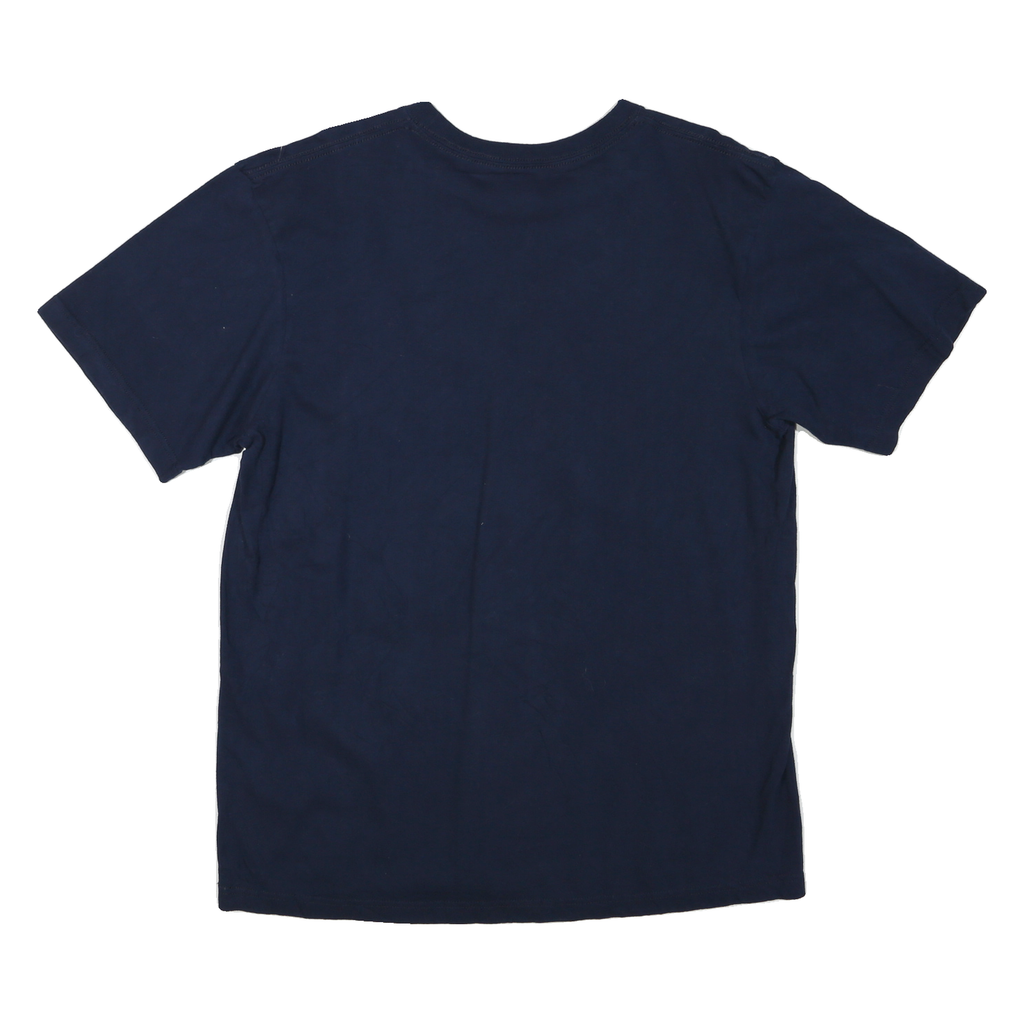 ADIDAS Mens Navy Blue Undefeated Season Graphic T-Shirt XL Crew Neck Short