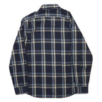 NAUTICA Mens Blue & Beige Check Shirt XL Button-Down Cotton Blend Casual Wear
