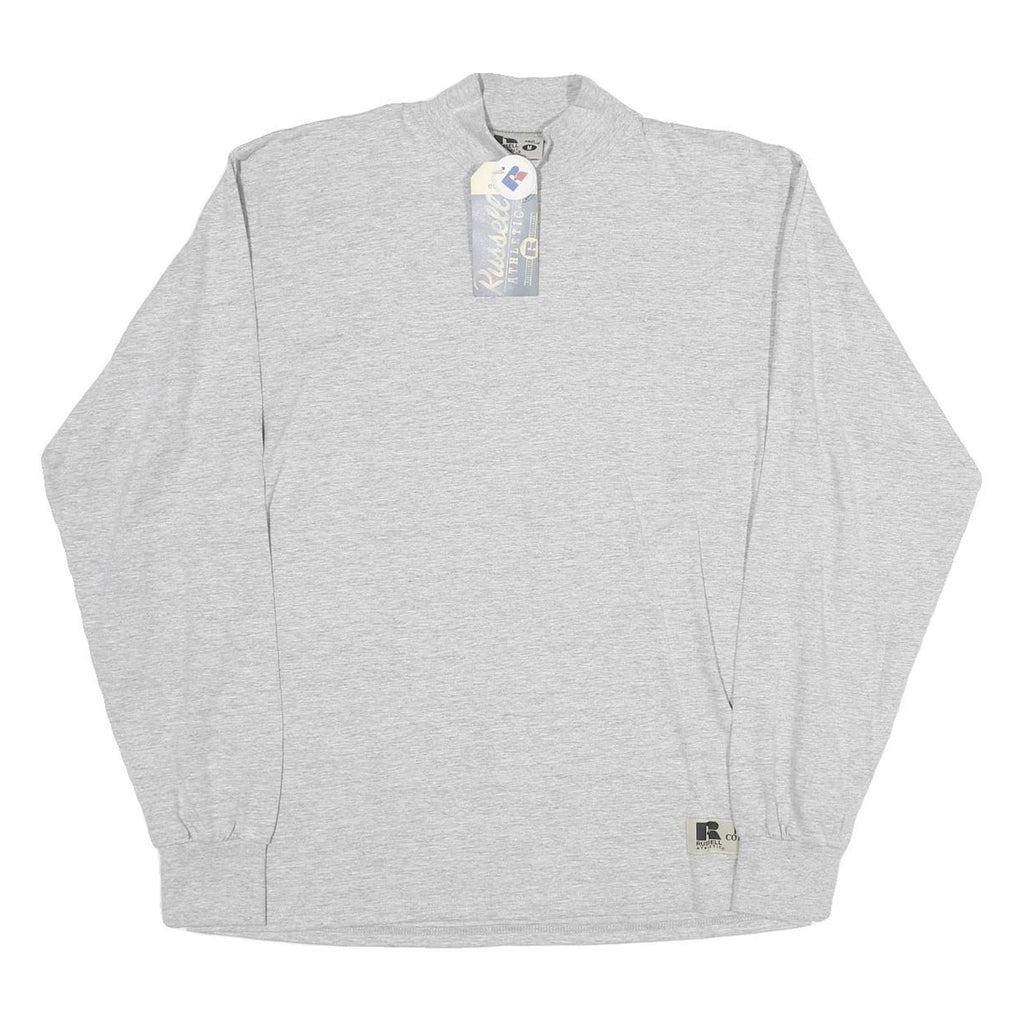 RUSSELL ATHLETIC Mens Grey Long Sleeve Crew Neck Cotton T-Shirt M Casual