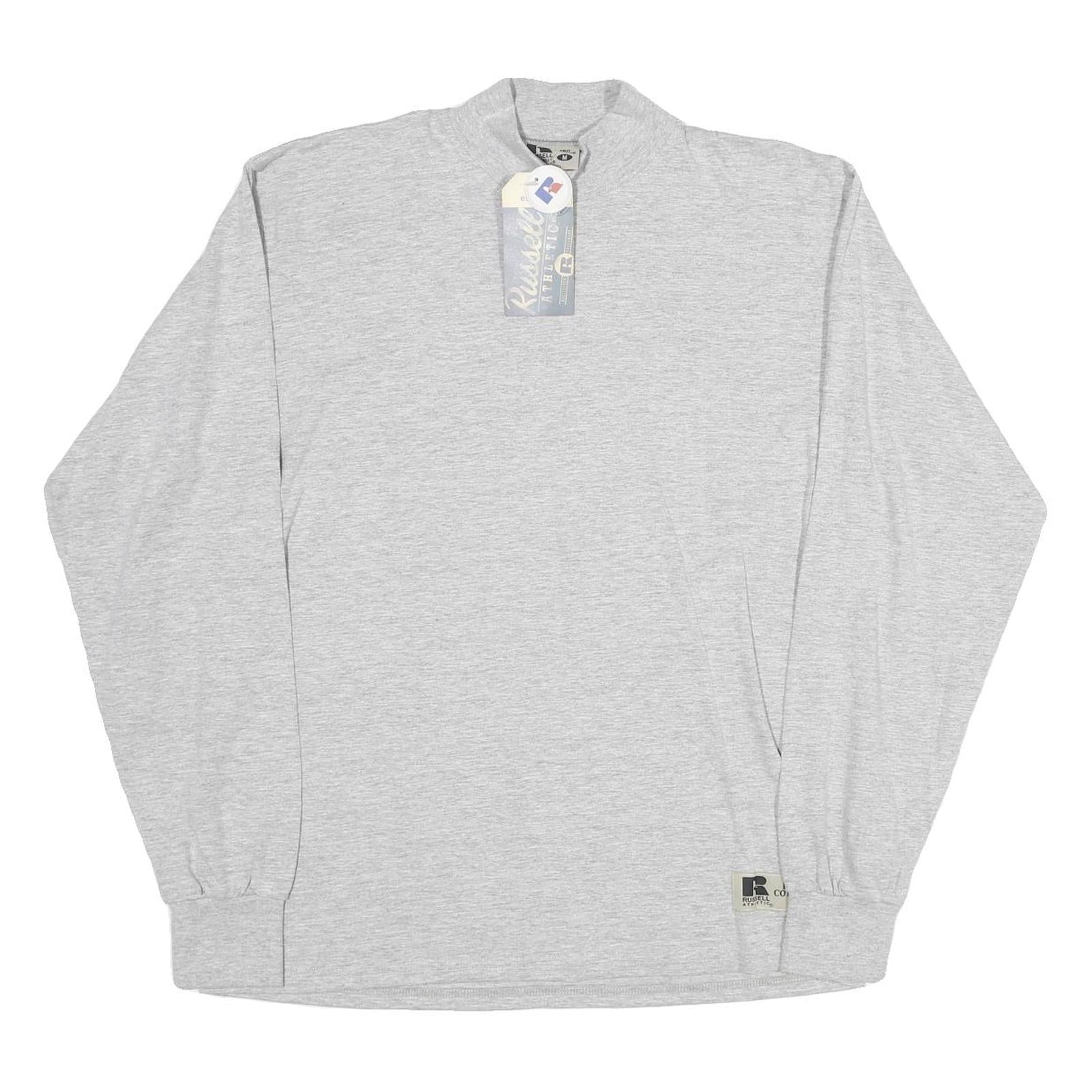 RUSSELL ATHLETIC Mens Grey Long Sleeve Crew Neck Cotton T-Shirt M Casual