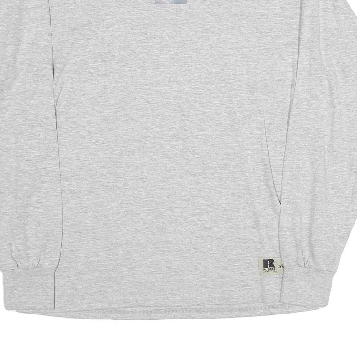 RUSSELL ATHLETIC Mens Grey Long Sleeve Crew Neck Cotton T-Shirt M Casual