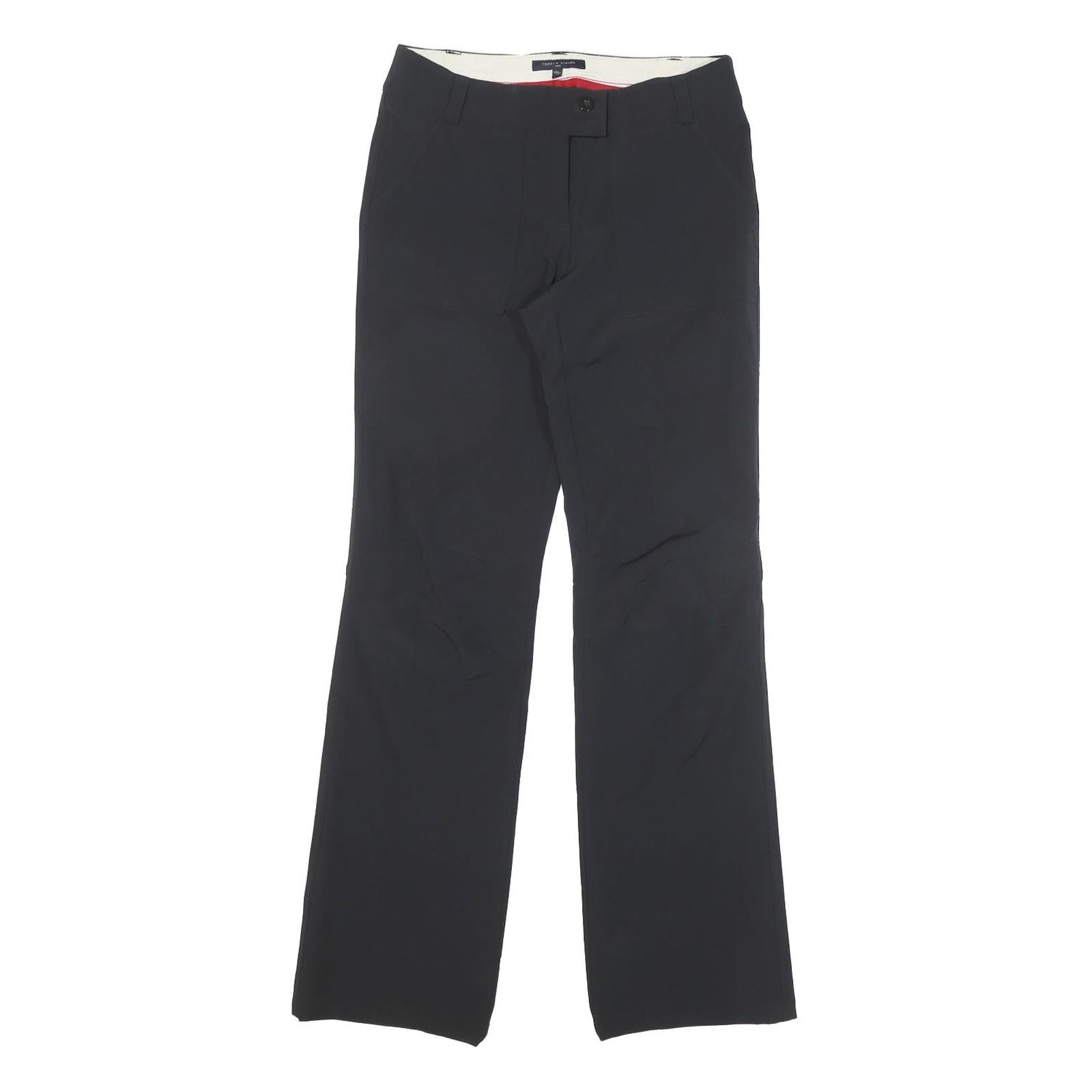TOMMY HILFIGER Womens Black Regular Fit Straight Leg Trousers W28 L30