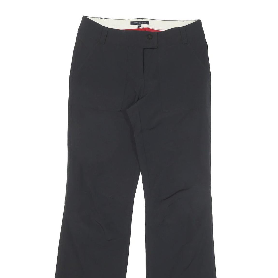 TOMMY HILFIGER Womens Black Regular Fit Straight Leg Trousers W28 L30