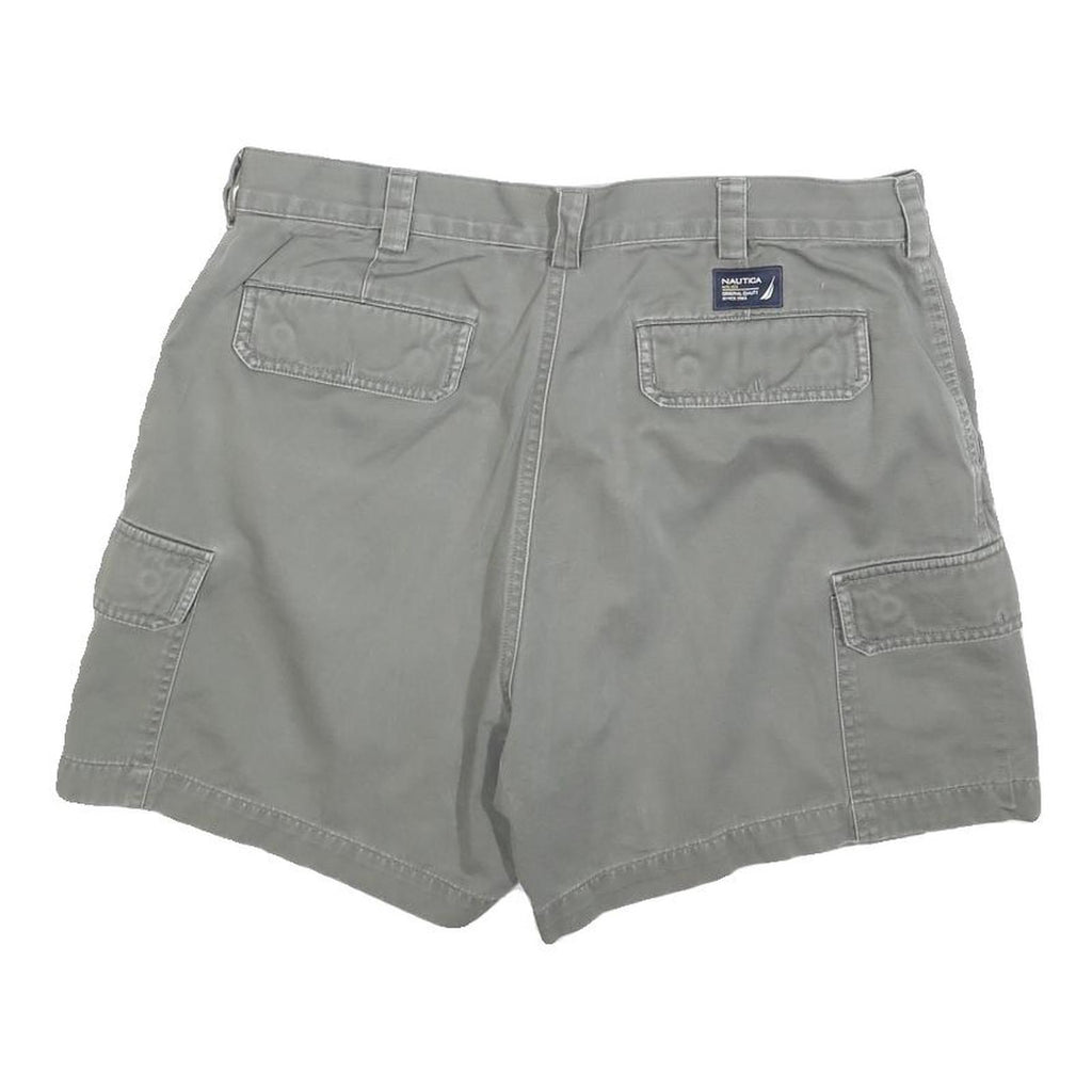 NAUTICA Womens Grey Cargo Shorts M W34 Cotton Blend Comfortable Casual