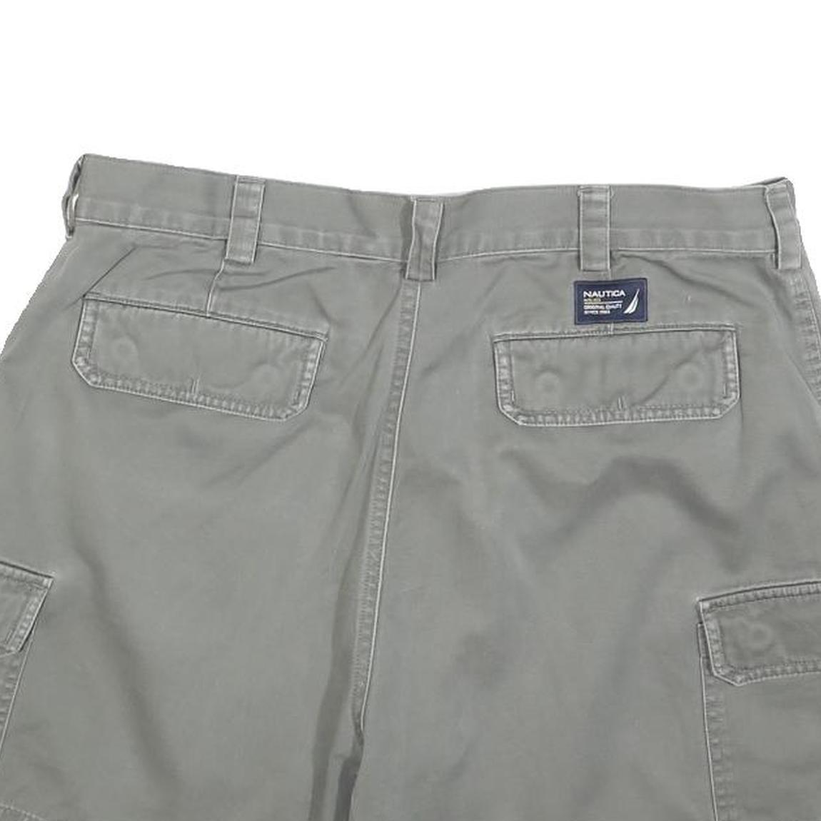NAUTICA Womens Grey Cargo Shorts M W34 Cotton Blend Comfortable Casual