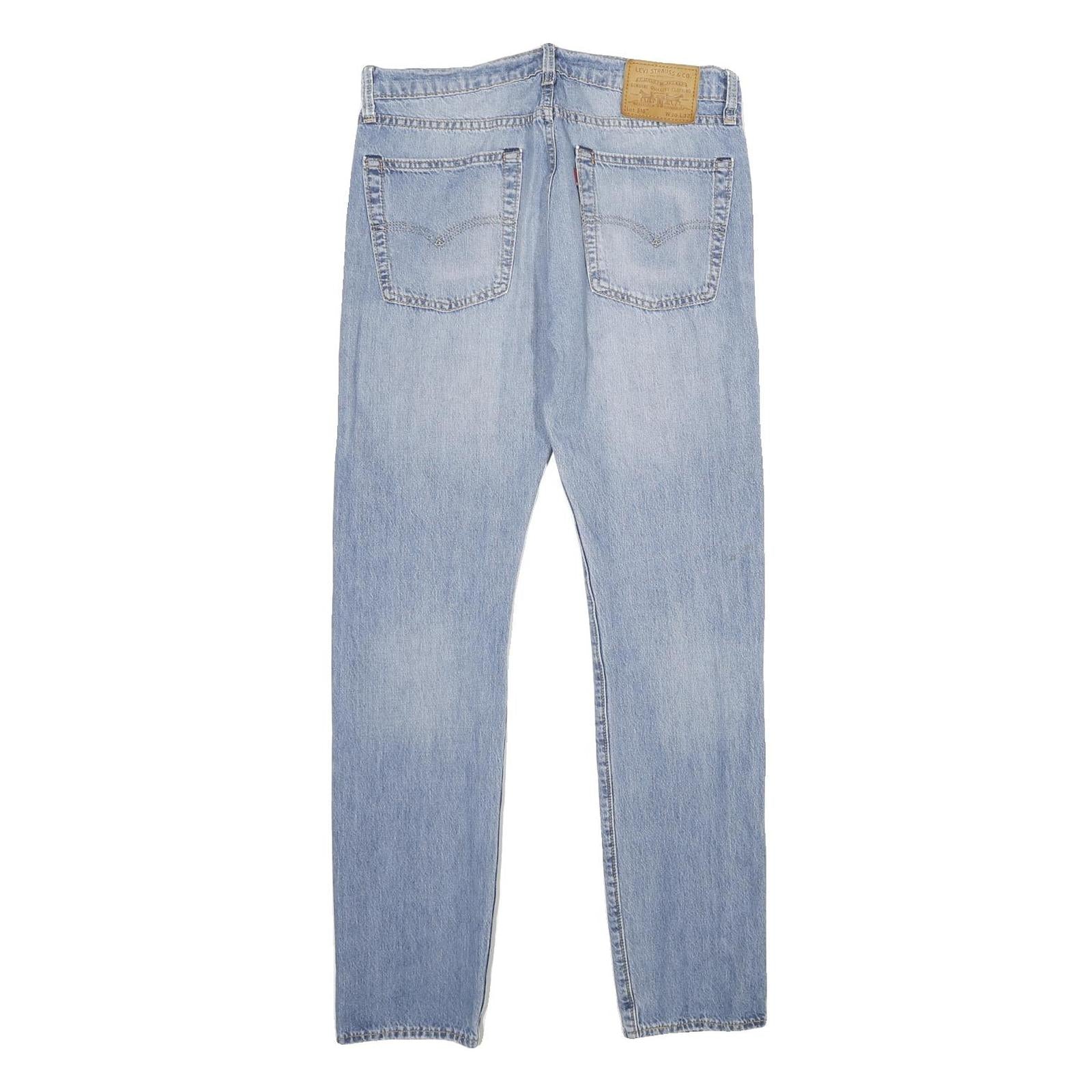 LEVI'S 510 BIG E Mens Jeans Blue Slim Skinny Denim Medium W30 L32 Slim Fit Zip