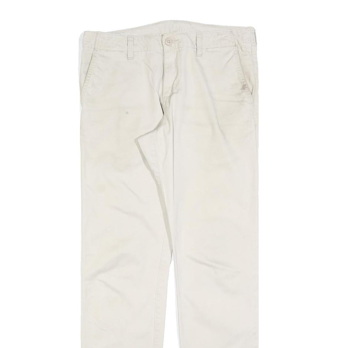 CARHARTT Mens Cotton Blend Beige Slim Straight Trousers W31 L32 Casual Workwear