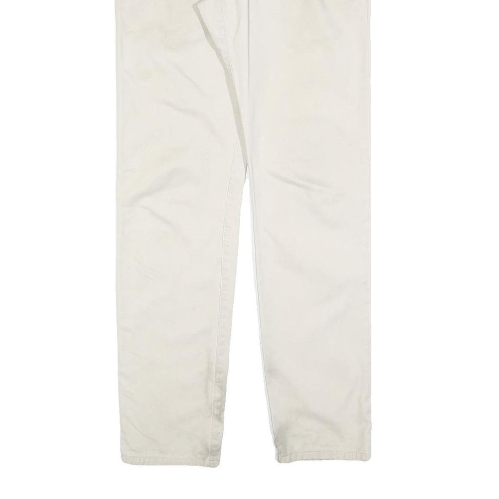 CARHARTT Mens Cotton Blend Beige Slim Straight Trousers W31 L32 Casual Workwear