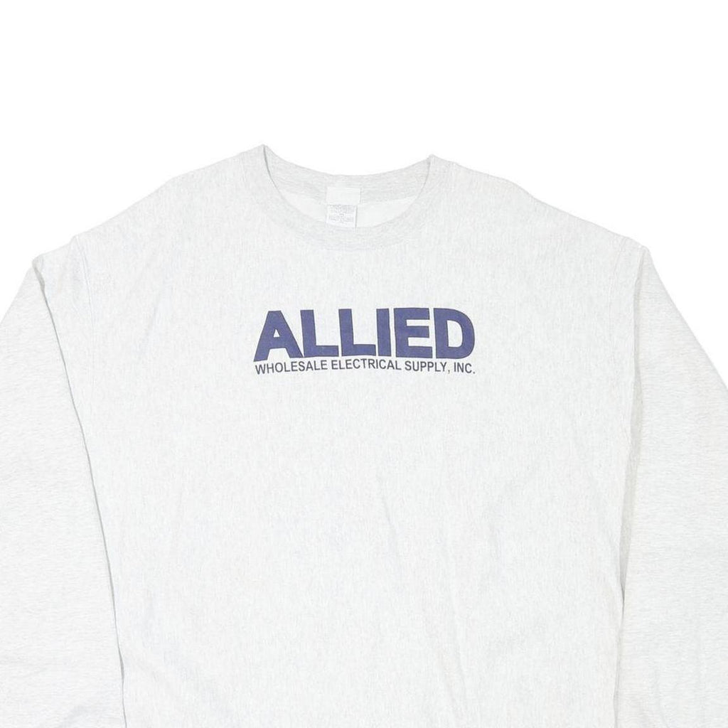 CHAMPION Mens White Pullover 2XL Allied Electrical Sweatshirt Cotton Blend