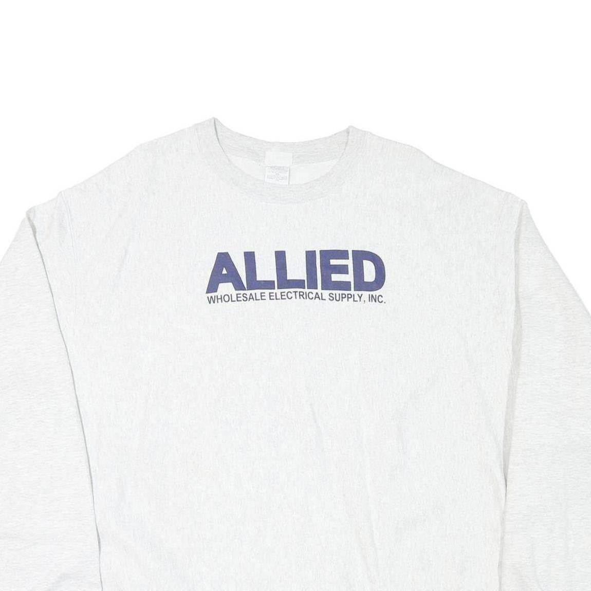 CHAMPION Mens White Pullover 2XL Allied Electrical Sweatshirt Cotton Blend