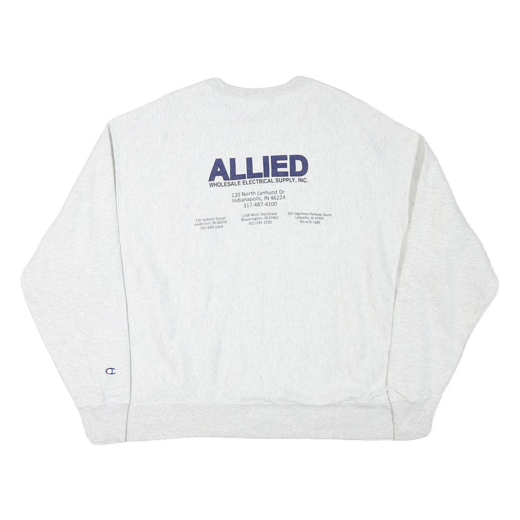 CHAMPION Mens White Pullover 2XL Allied Electrical Sweatshirt Cotton Blend