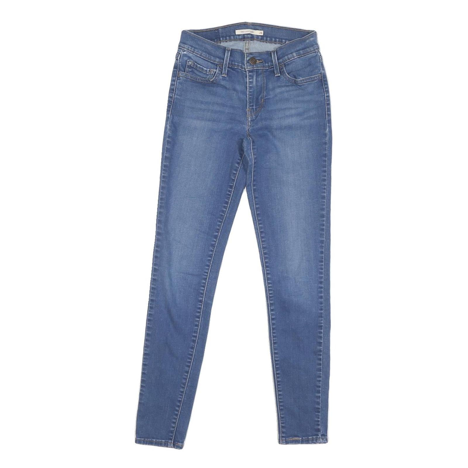 LEVI'S Womens Slim Blue Denim Light Slim Skinny Jeans W26 L27 Classic Cotton