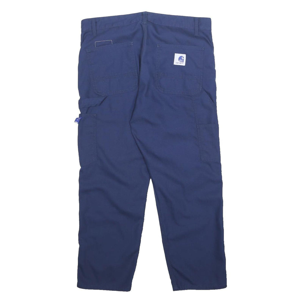 CARHARTT WIP Mens Polyester Blend Navy Regular Straight Trousers W32 L25
