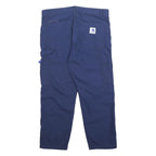 CARHARTT WIP Mens Polyester Blend Navy Regular Straight Trousers W32 L25