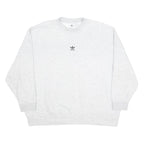 ADIDAS Womens Grey Crew Neck UK 18 Cotton Blend Sweatshirt Casual Pullover
