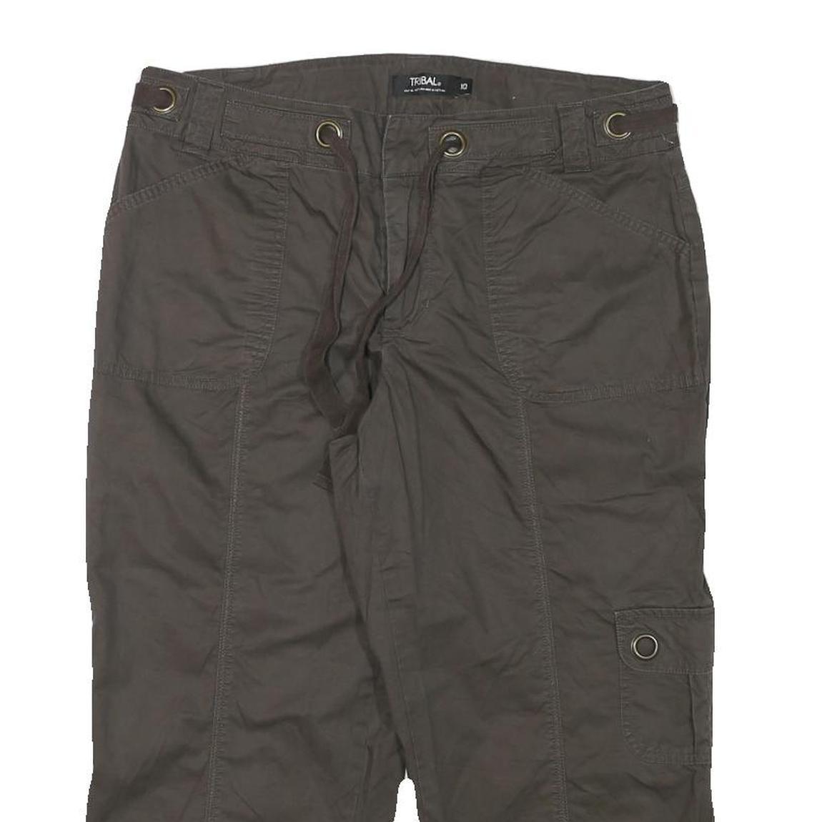 TRIBAL Womens Shorts Brown Cargo L W32 Cotton Blend Casual Utility