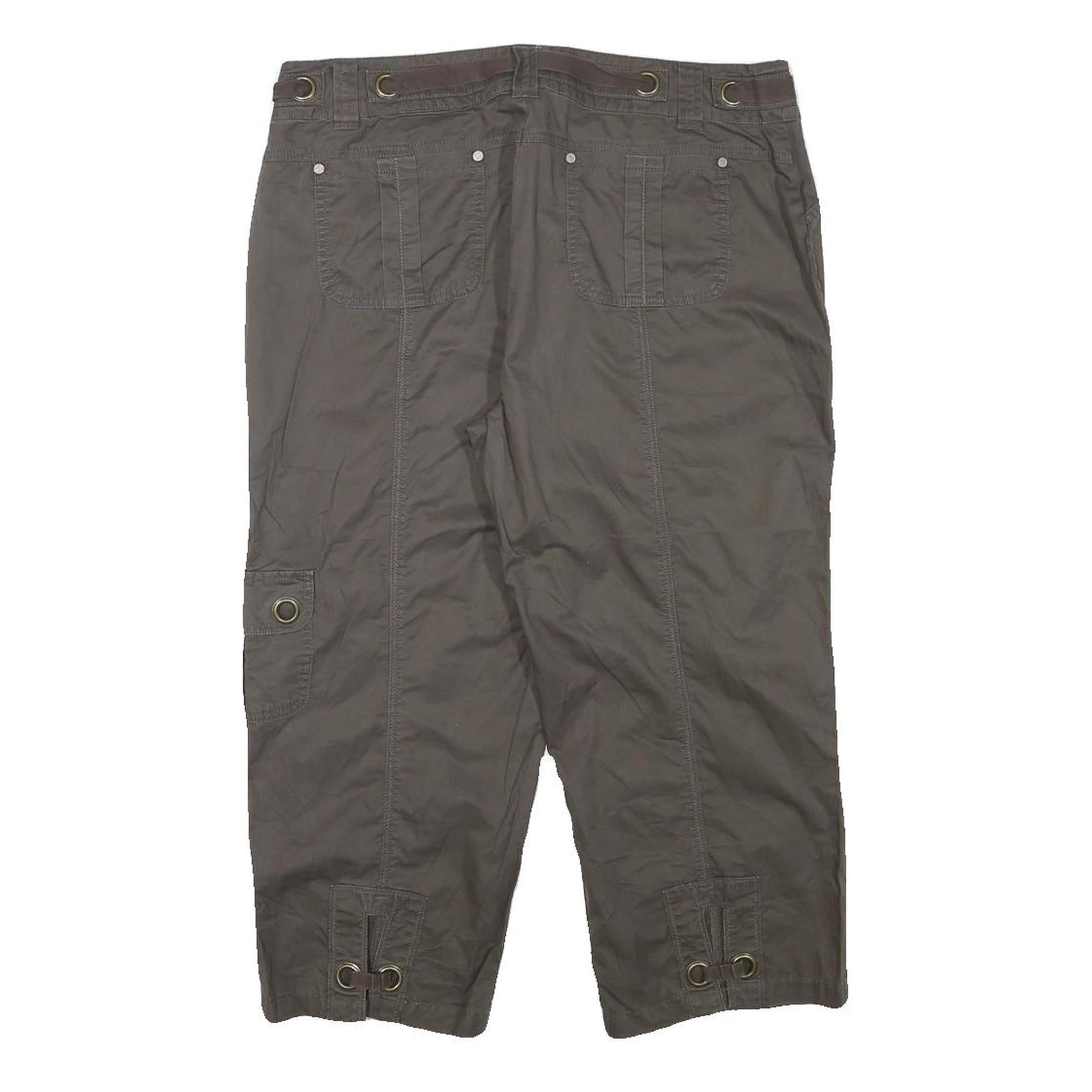 TRIBAL Womens Shorts Brown Cargo L W32 Cotton Blend Casual Utility