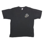 BAYSIDE Mens Black United States Marine Corps Graphic T-Shirt L Short Sleeve