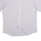 CHAPS Mens Blue & Pink Check Short Sleeve Shirt L Button-Down Collar Cotton