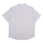 CHAPS Mens Blue & Pink Check Short Sleeve Shirt L Button-Down Collar Cotton