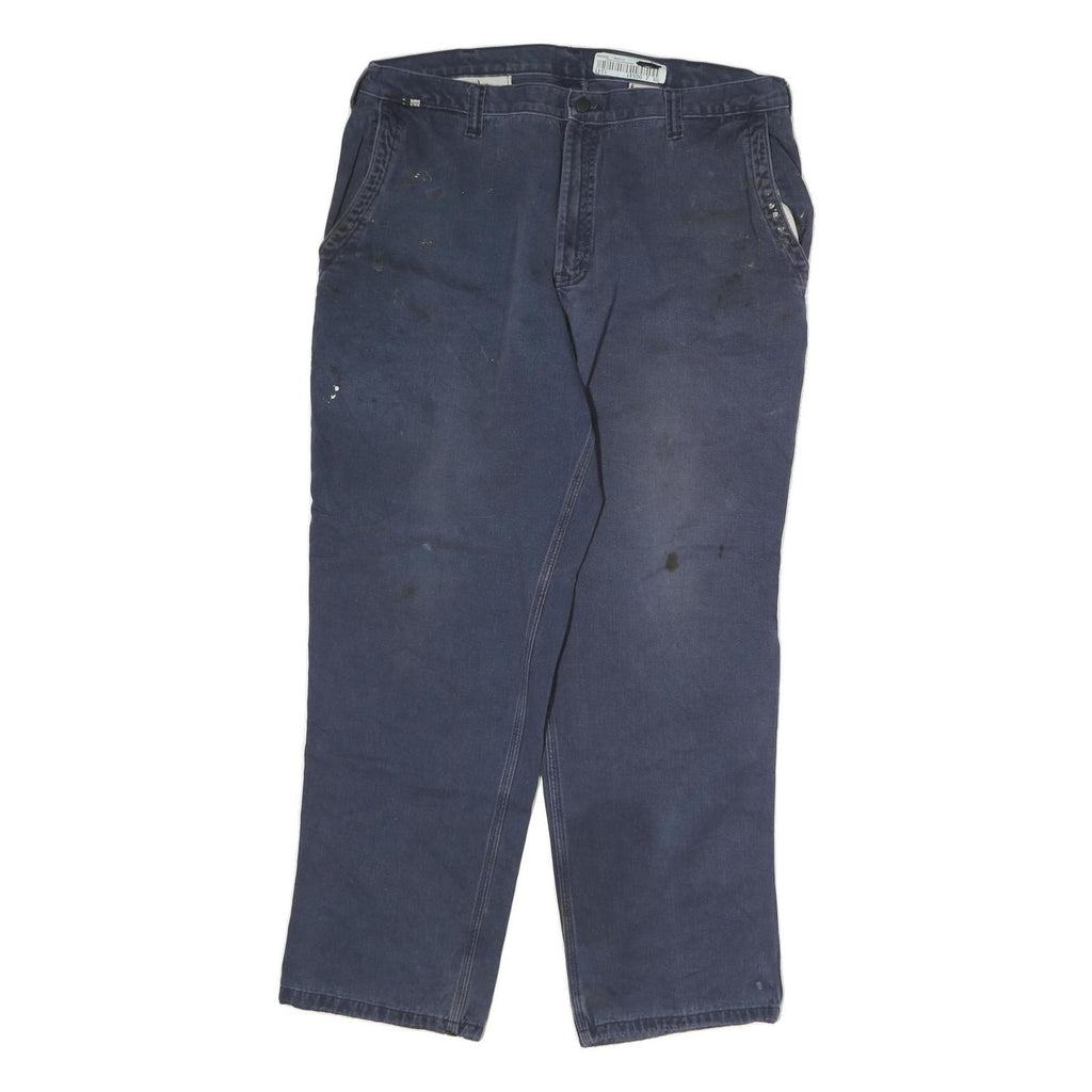 CARHARTT Mens Cotton Blue Regular Straight Trousers W38 L32 Workwear Durable