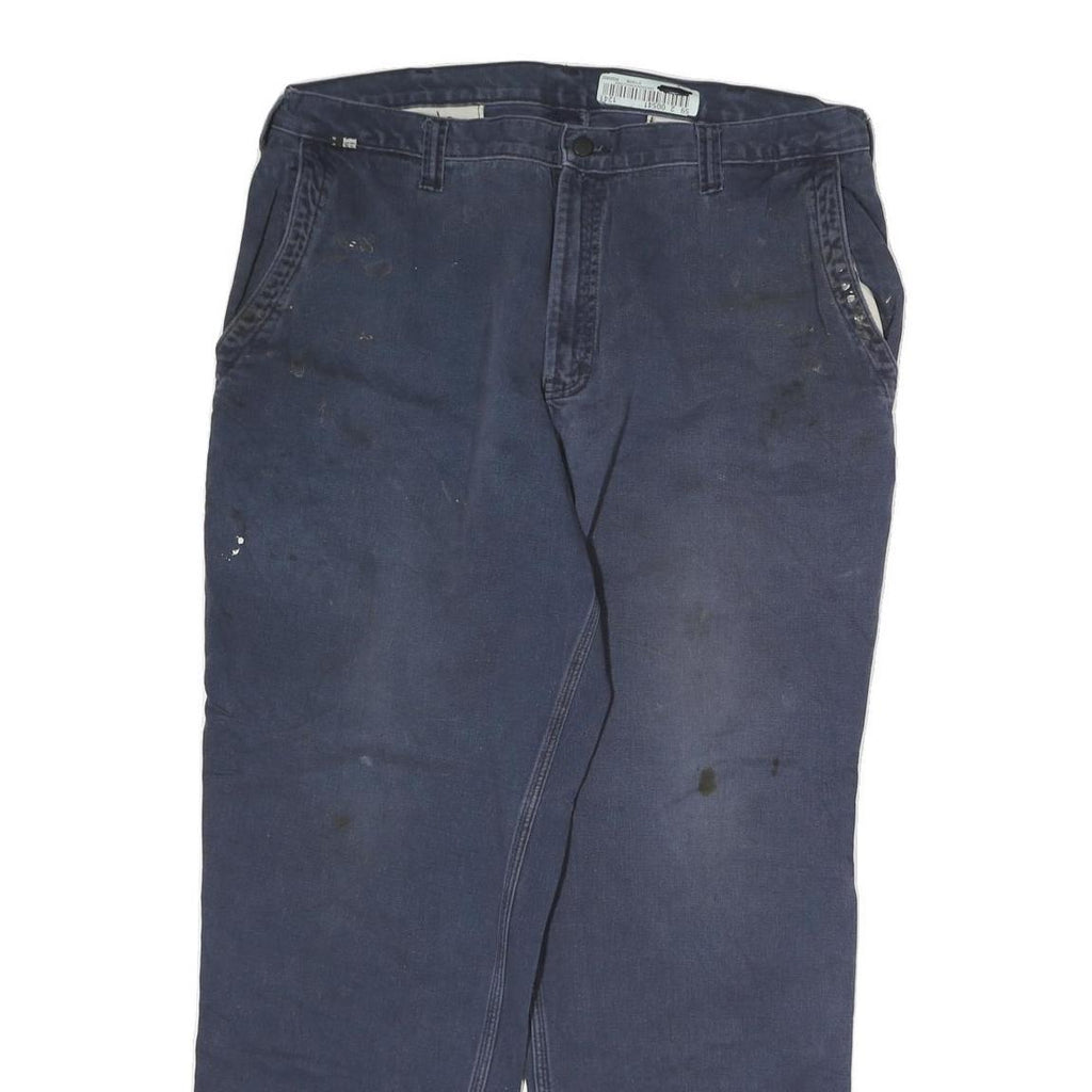 CARHARTT Mens Cotton Blue Regular Straight Trousers W38 L32 Workwear Durable