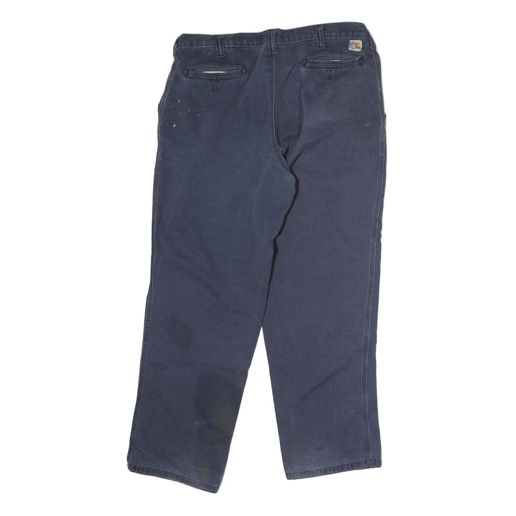CARHARTT Mens Cotton Blue Regular Straight Trousers W38 L32 Workwear Durable