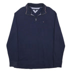 TOMMY HILFIGER Mens Navy Pullover Plain Crew Neck Basic Knit Jumper XL Cotton