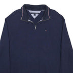 TOMMY HILFIGER Mens Navy Pullover Plain Crew Neck Basic Knit Jumper XL Cotton