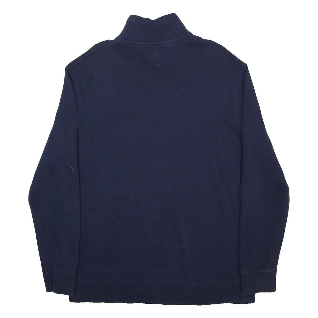 TOMMY HILFIGER Mens Navy Pullover Plain Crew Neck Basic Knit Jumper XL Cotton