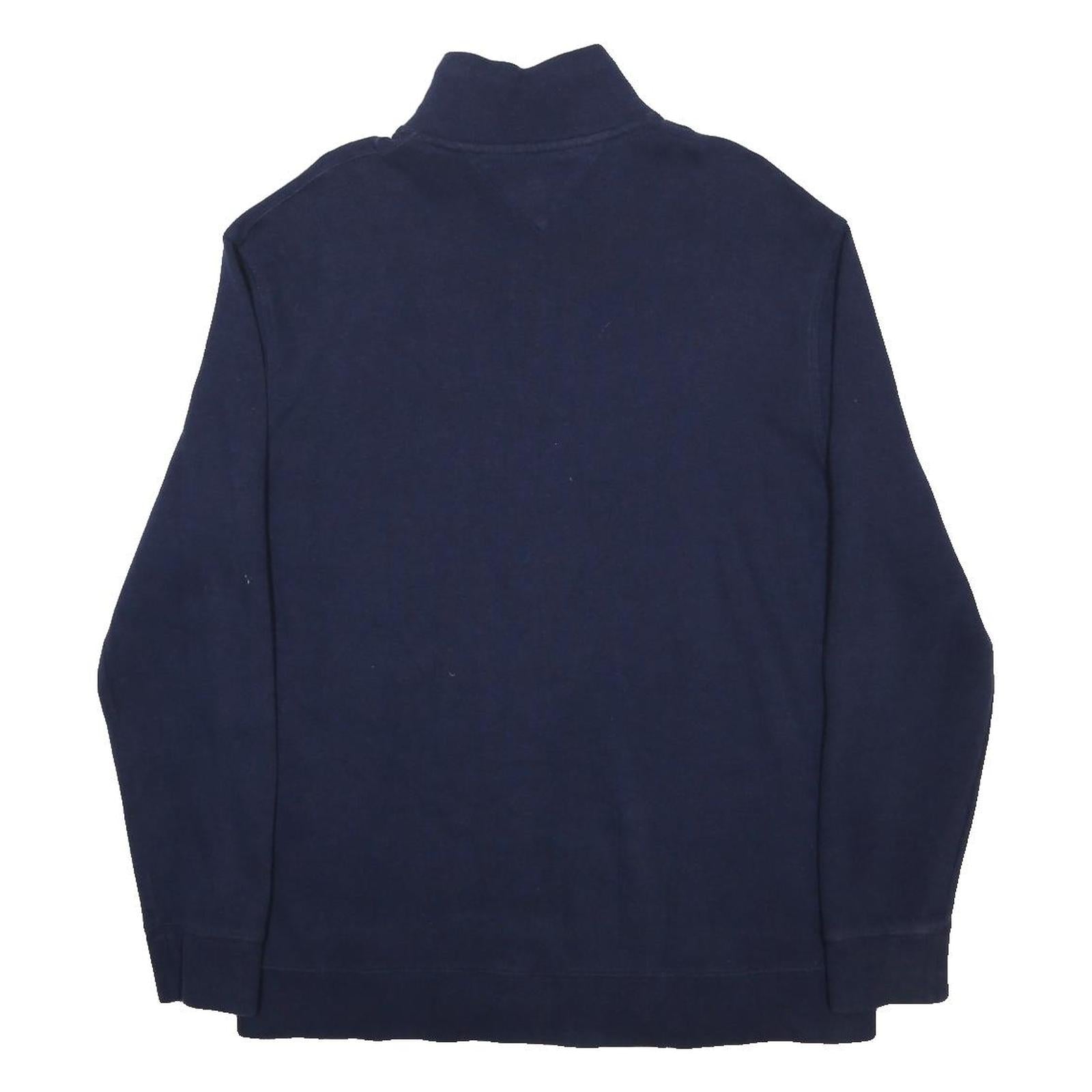 TOMMY HILFIGER Mens Navy Pullover Plain Crew Neck Basic Knit Jumper XL Cotton
