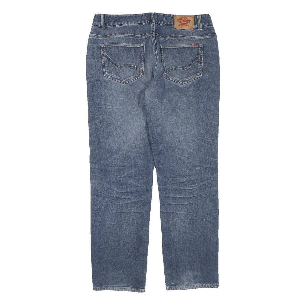 DICKIES Womens Regular Fit Blue Denim Jeans W36 L30 Cotton Blend Zip Pocket