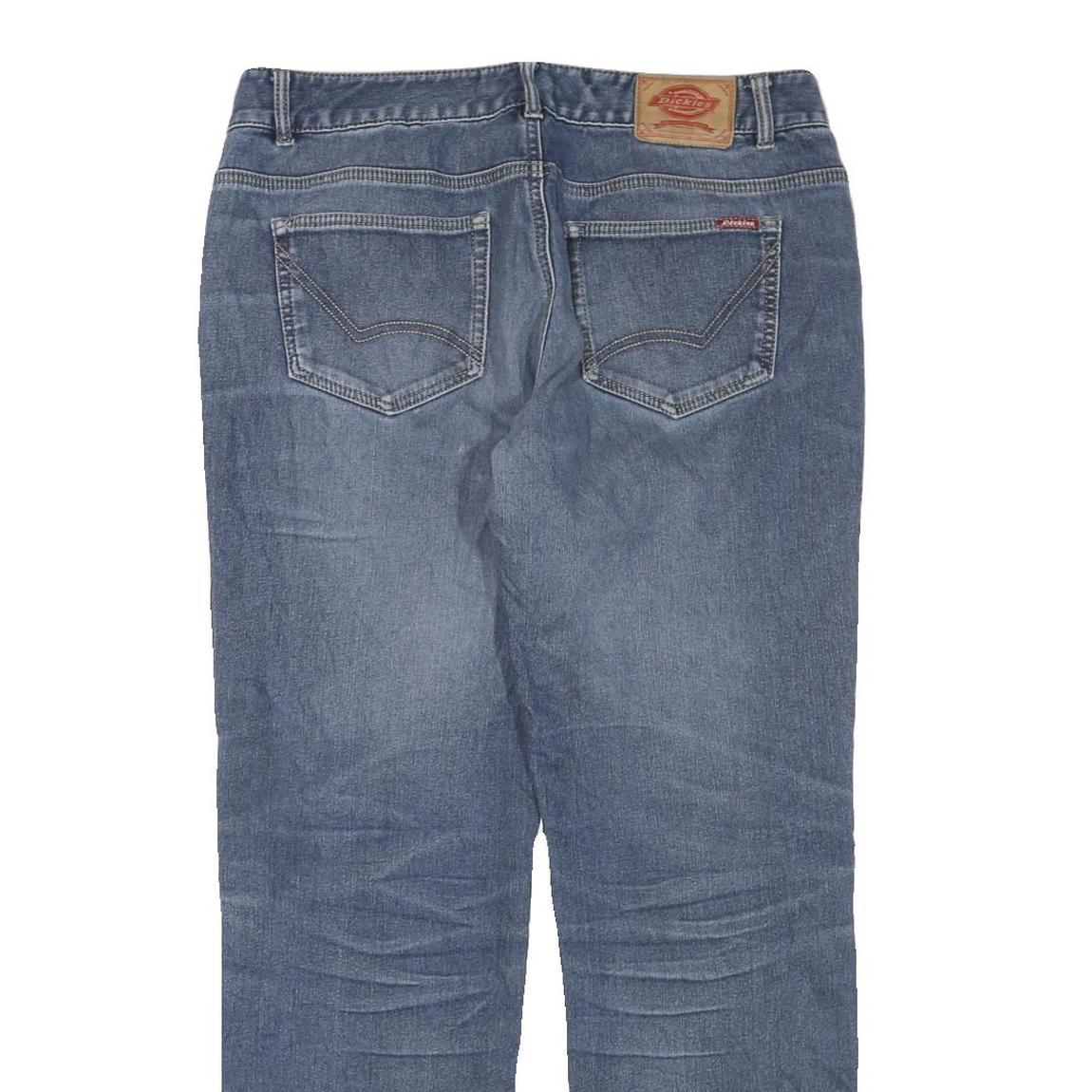 DICKIES Womens Regular Fit Blue Denim Jeans W36 L30 Cotton Blend Zip Pocket