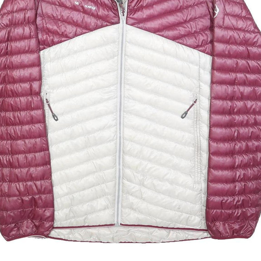 MAMMUT Mens Pink & White Quilted Jacket S Polyester Outdoor Zip Up Light Warm