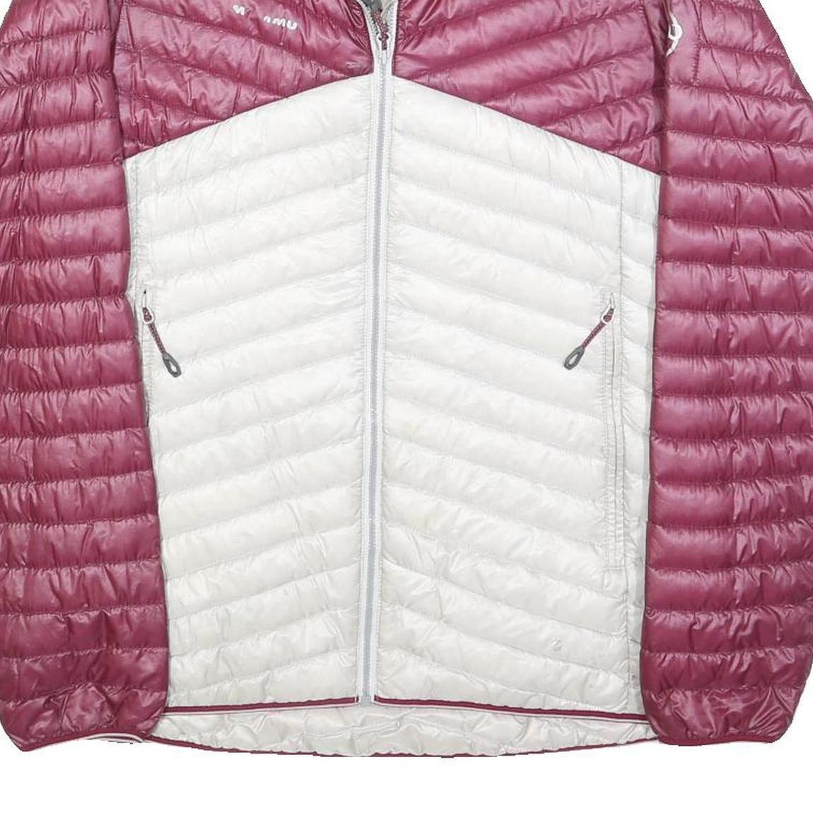 MAMMUT Mens Pink & White Quilted Jacket S Polyester Outdoor Zip Up Light Warm