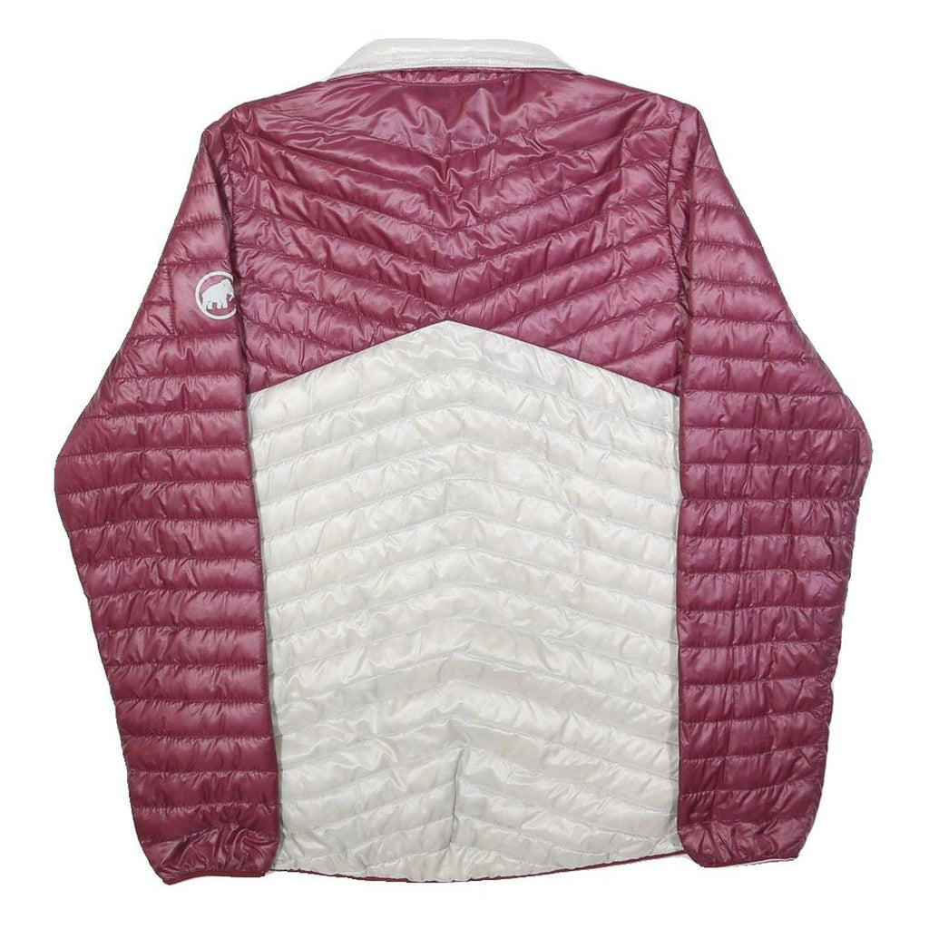 MAMMUT Mens Pink & White Quilted Jacket S Polyester Outdoor Zip Up Light Warm