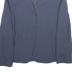 ISABEL ARDEE Womens Blue Button Jacket M Synthetic Classic Tailored