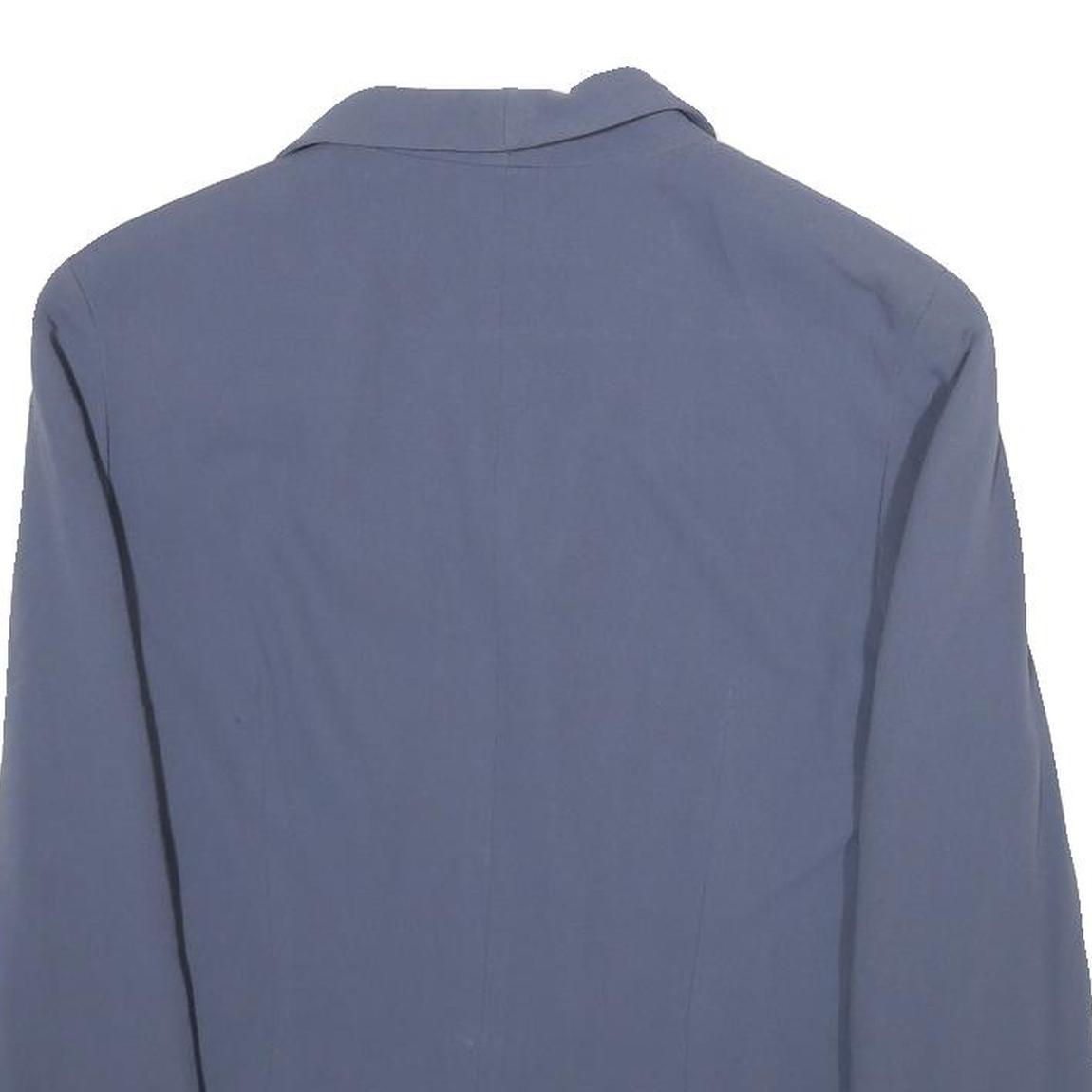 ISABEL ARDEE Womens Blue Button Jacket M Synthetic Classic Tailored