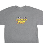 GILDAN Mens Grey Alabama 200 Racing Graphic T-Shirt L Short Sleeve Crew Neck