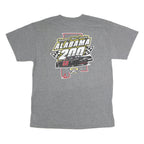 GILDAN Mens Grey Alabama 200 Racing Graphic T-Shirt L Short Sleeve Crew Neck