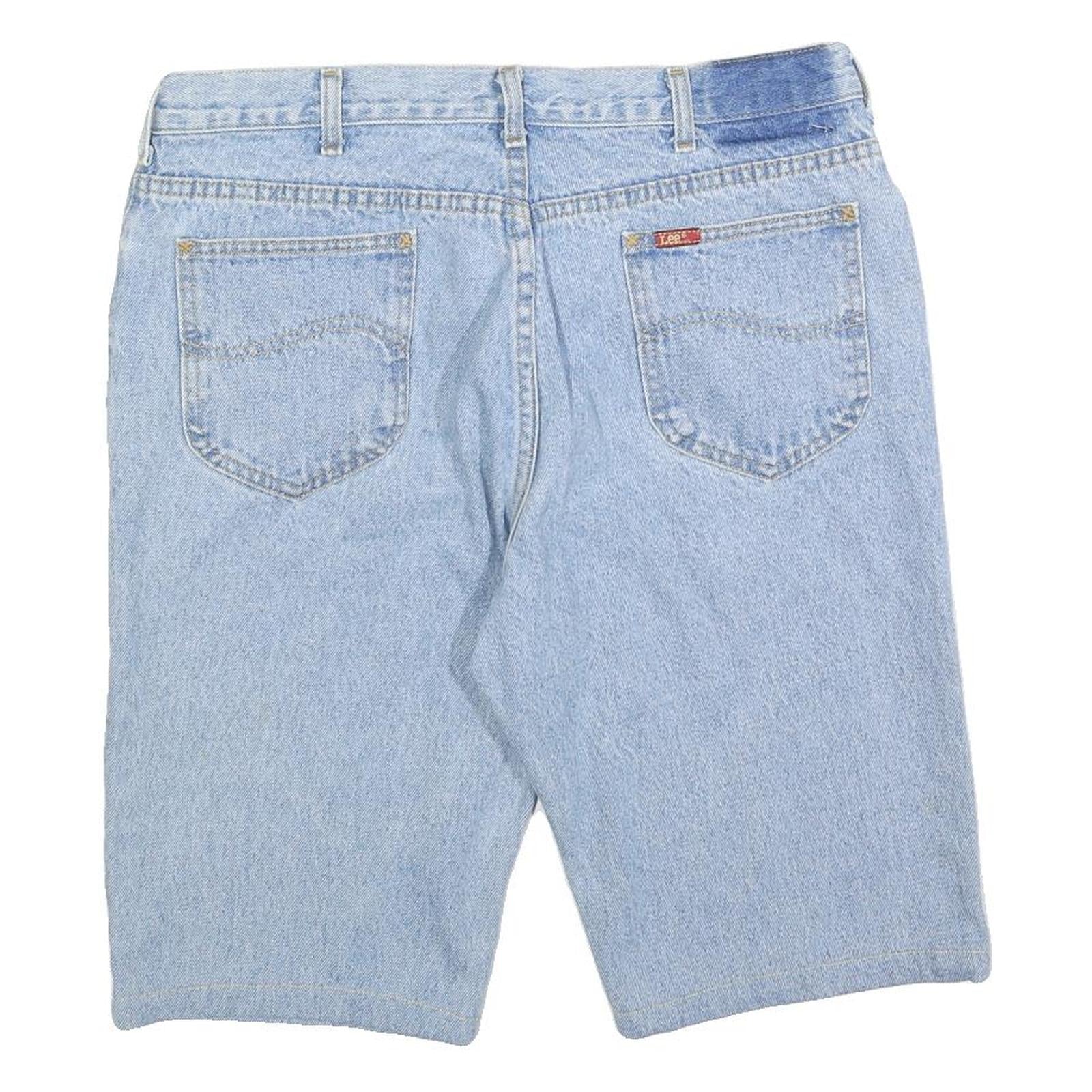 LEE Mens Denim Shorts Light Blue M W34 Casual Regular Fit Blue Cotton Blend