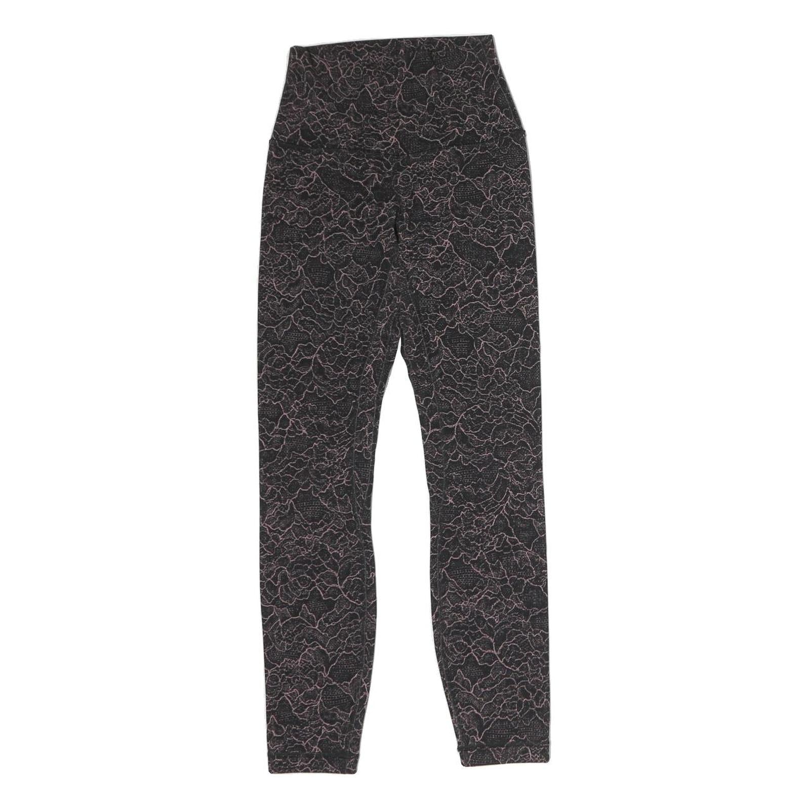 LULULEMON Womens Joggers Black & Pink Slim Skinny M W18 L25 Activewear Leggings