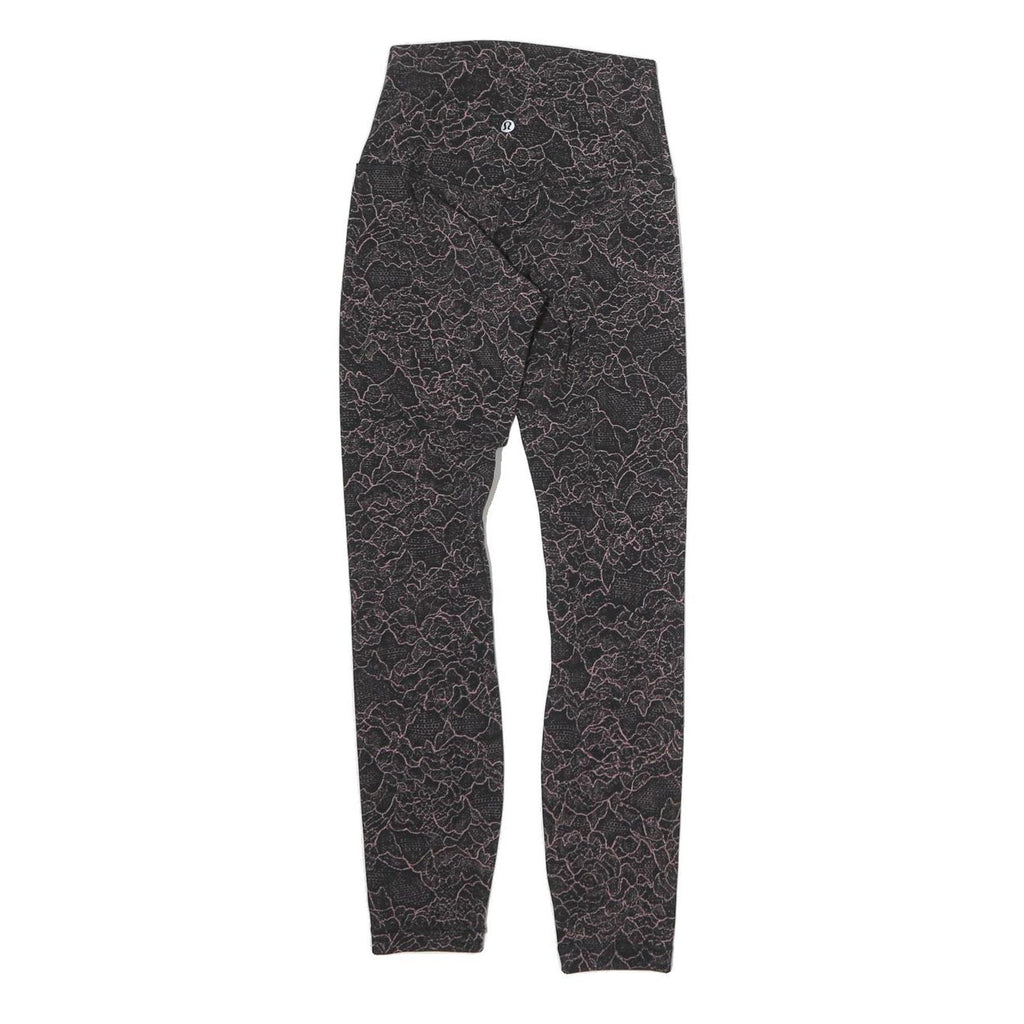 LULULEMON Womens Joggers Black & Pink Slim Skinny M W18 L25 Activewear Leggings