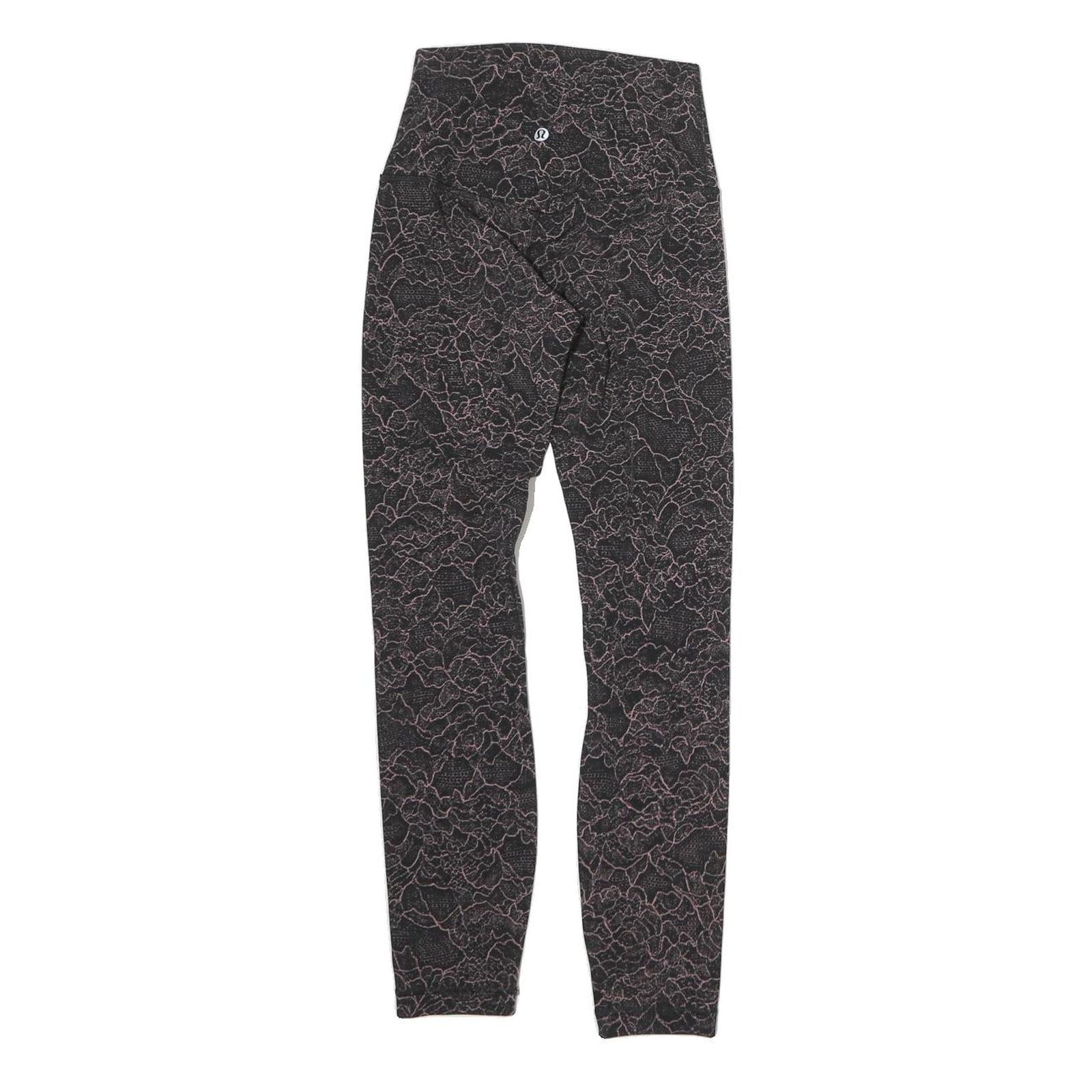 LULULEMON Womens Joggers Black & Pink Slim Skinny M W18 L25 Activewear Leggings