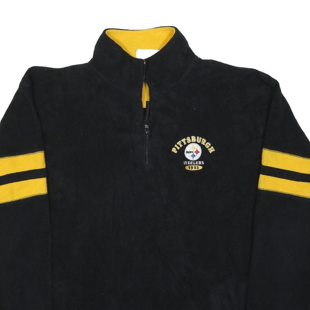 NFL Mens Black & Yellow Steelers Football Jacket L Polyester Zip Sportswear